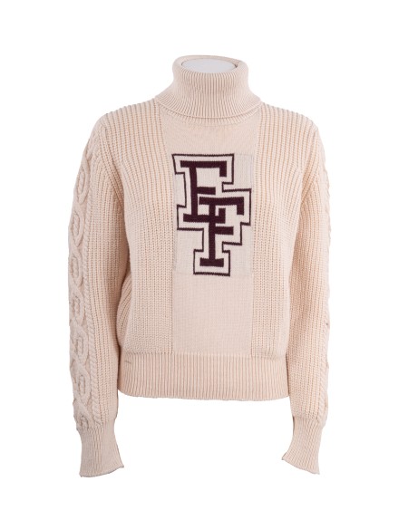 Shop ELISABETTA FRANCHI  Maglia: Elisabetta Franchi dolcevita in lana tipo college.
Profili a coste.
Maniche lunghe con punto treccia sulle maniche e sul retro. Maxi lettere jacquard stile college.
Vestibilità regolare.
Composizione: 100% lana.
Made in Italy.. MK92M47E2-CM8